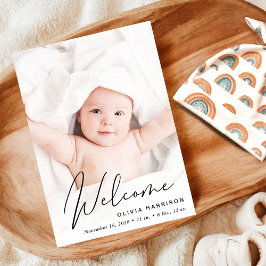 Modern Welcome Photo Collage Birth Aankondiging