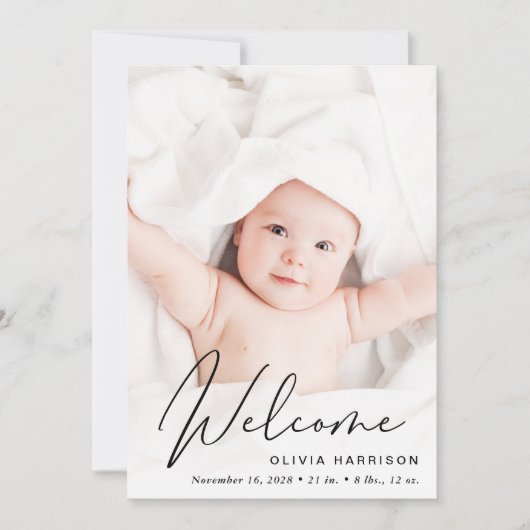 Modern Welcome Photo Collage Birth Aankondiging (Voorkant)