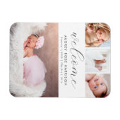 Modern Welcome Photo Collage Birth Magneet (Horizontaal)