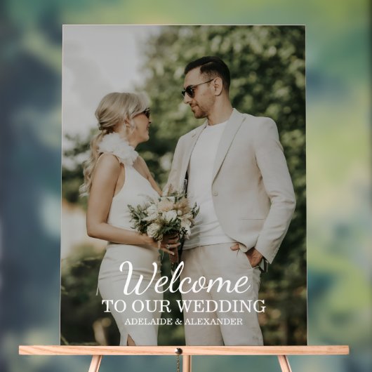 Modern Welcome Photo Wedding Acryl Bord (Neutraal)