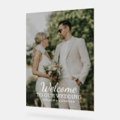 Modern Welcome Photo Wedding Acryl Bord (Hoek)