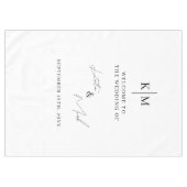 Modern Welcome To Our Wedding Fabric Sign  Tafelkleed (Voorkant (Horizontaal))