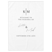 Modern Welcome To Our Wedding Fabric Sign  Tafelkleed (Voorkant)