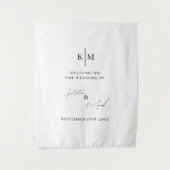 Modern Welcome To Our Wedding Fabric Sign Wandkleed (Voorkant)