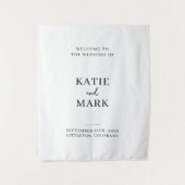 Modern Welcome To Our Wedding Fabric Sign  Wandkleed (Voorkant)