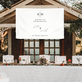 Modern Welcome To Our Wedding Reception Spandoek