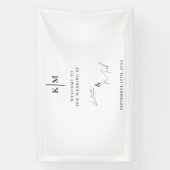 Modern Welcome To Our Wedding Reception Spandoek (Verticaal)