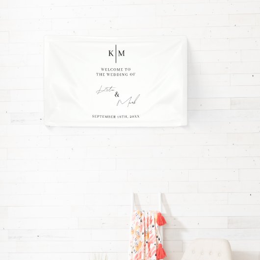 Modern Welcome To Our Wedding Reception Spandoek (Insitu)