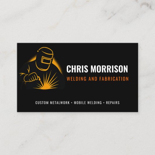 Modern Welder Welding Fabricator Visitekaartje (Voorkant)
