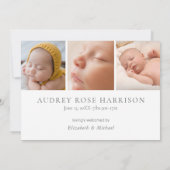 Modern Welkom bij onze wereld Foto Collage geboort Aankondiging (Achterkant)