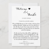 Modern welkom en bedankt je trouwgastentafel (Voorkant)