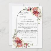 Modern welkom en dank u huwelijksgastafel bedankkaart (Voorkant)