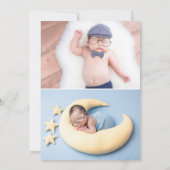 Modern Welkom Foto Collage Newborn Unisex Baby Aankondiging (Achterkant)