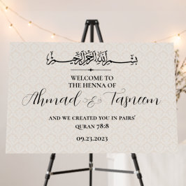 Modern welkom moslim henna partij bord bord