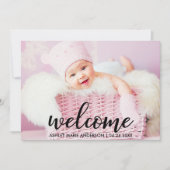 Modern welkom nieuwe baby aankondiging (Voorkant)