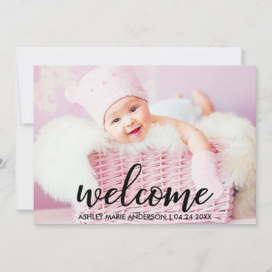 Modern welkom nieuwe baby aankondiging