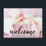 Modern welkom nieuwe baby aankondiging<br><div class="desc">Modern Welkom Nieuw Baby Aankondiging Briefkaart</div>