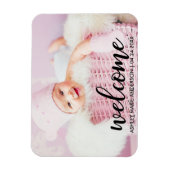 Modern welkom nieuwe baby aankondiging magneet (Verticaal)