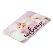 Modern welkom nieuwe baby aankondiging magneet (Linkerzijde)