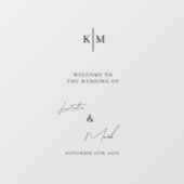 Modern welkom op onze bruiloft minimalistische sti raamsticker (Vel)