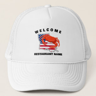 Modern welkom Rode krab Louisiana USA Vlag custom Trucker Pet
