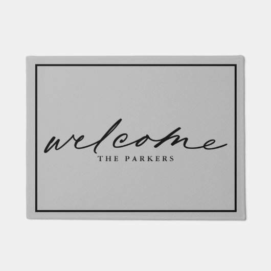 Modern welkome aangepaste ontwerpversie van script deurmat (Voorkant)
