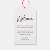 Modern welkome cadeautas met mandje cadeaulabel (Voorkant)