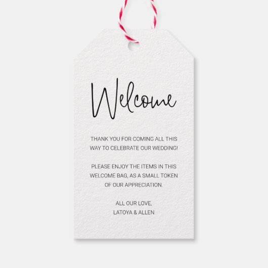 Modern welkome cadeautas met mandje cadeaulabel (Achterkant)