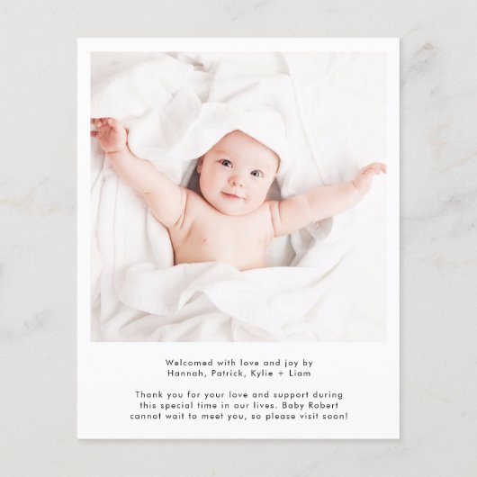 Modern welkomstscript 4 foto geboorte aankondiging