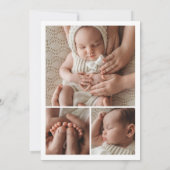 Modern welkomstscript 4 foto geboorte aankondiging (Achterkant)