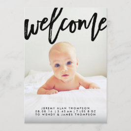 Modern welkomstscript | Aankondiging geboorte foto