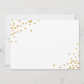 Modern welkomstscript Faux Gold Confetti Geboorte Aankondiging (Achterkant)