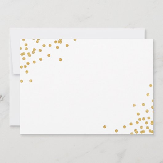 Modern welkomstscript Faux Gold Confetti Geboorte Aankondiging (Achterkant)