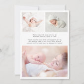 Modern welkomstscript Fotocollage Geboorte Aankondiging (Achterkant)