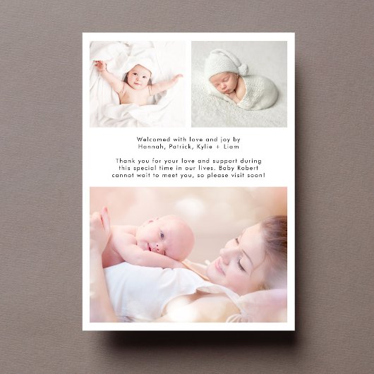 Modern welkomstscript Fotocollage Geboorte Aankondiging