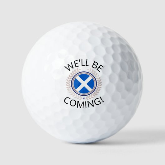 Modern We'll Be Coming | Scotland Flag Badge Golfballen (Voorkant)