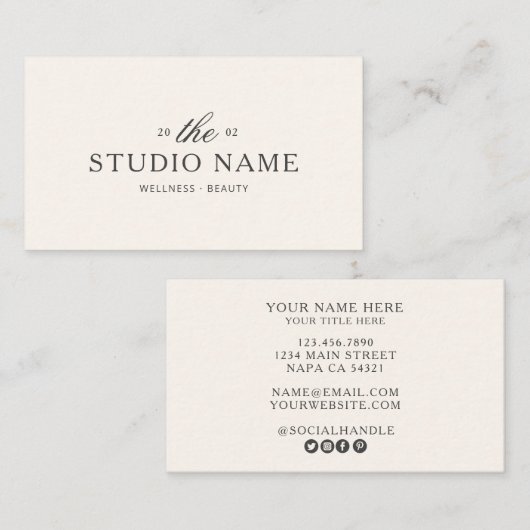 Modern Wellness- en Schoonheidsstudio Boutique Visitekaartje (Voorkant / Achterkant)