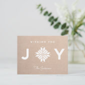 Modern wending you Joy Holiday Craft Paper Feestdagenkaart (Staand voorkant)