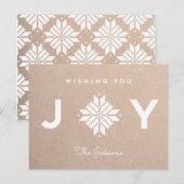 Modern wending you Joy Holiday Craft Paper Feestdagenkaart (Voorkant / Achterkant)