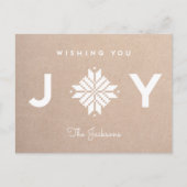 Modern wending you Joy Holiday Craft Paper Feestdagenkaart (Voorkant)