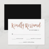 Modern Wens | Nep rozen gouden trouw RSVP Kaartje (Voorkant / Achterkant)