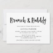 Modern Wens | Zwarte en Witte Brunch en Mousserend Kaart (Voorkant)