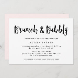 Modern Wens | Zwarte en Witte Brunch en Mousserend Kaart