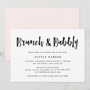 Modern Wens Zwarte en Witte Brunch en Mousserend Kaart