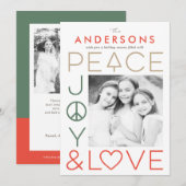 Modern wenst EEDITABLE COLOR Holiday-fotokaart Feestdagenkaart (Voorkant / Achterkant)