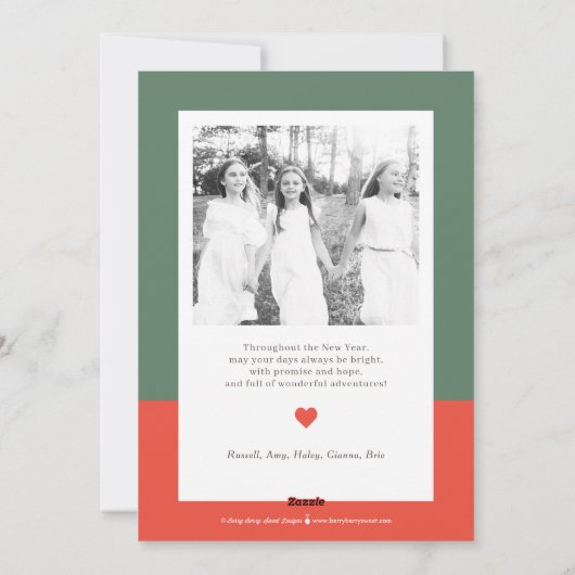Modern wenst EEDITABLE COLOR Holiday-fotokaart Feestdagenkaart (Achterkant)