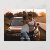 Modern We're Engaged Heart Verloving foto Briefkaart (Voorkant)