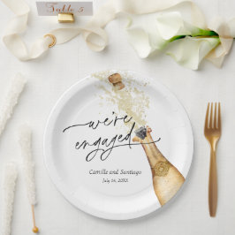 Modern We're Engaged  Party Paper Plate Papieren Bordje