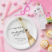 Modern We're Engaged Party Paper Plate Papieren Bordje (Feest)