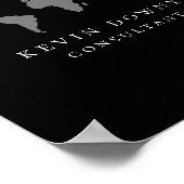 Modern Wereldkaart Black Business Logo Sign Poster (Hoek)